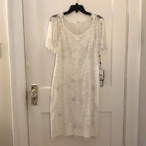 Beaded white dress, NWT